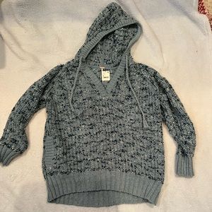 Free People Blue Knit Pullover